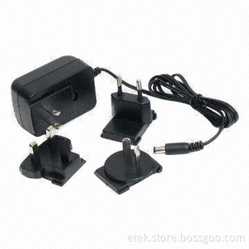 Switching Adapter with Interchangeable AC Plug and 12W Output Power, 90 to 264V AC Input Voltage